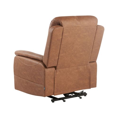 Fauteuil Inclinable Électrique Glorie Massant Cuir Pu Marron