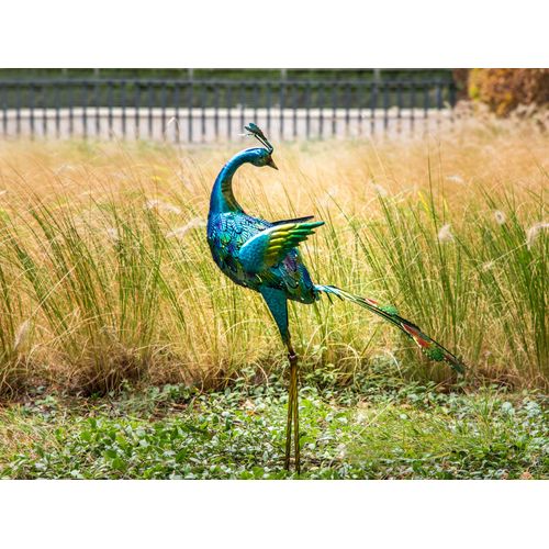 Statue De Jardin Peacock Bleu