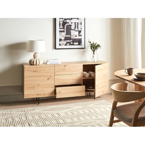Commode 2 Portes sur Pied « Pino » 122cm Marron