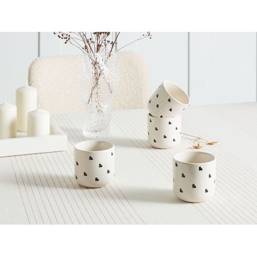 Set De 4 Mugs Annise Grès Blanc Cassé