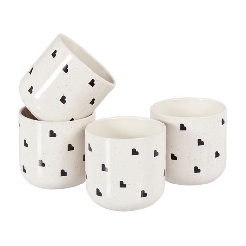 Set De 4 Mugs Annise Grès Blanc Cassé