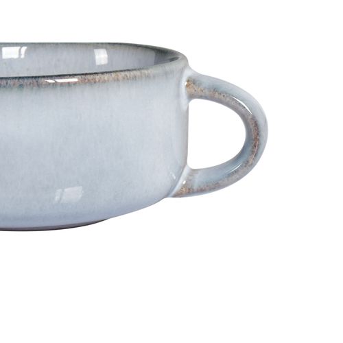 Set De 4 Tasses Avec Soucoupes Juniper Grès Bleu Clair