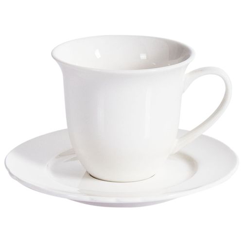 Set De 4 Tasses Avec Soucoupes Elderberry Porcelaine Blanc
