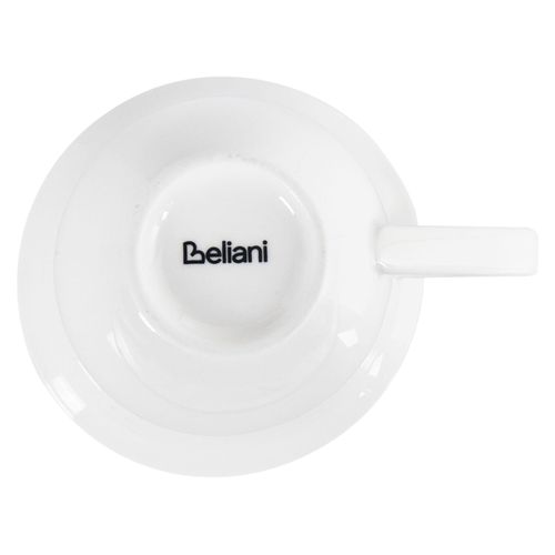 Set De 4 Tasses Avec Soucoupes Elderberry Porcelaine Blanc