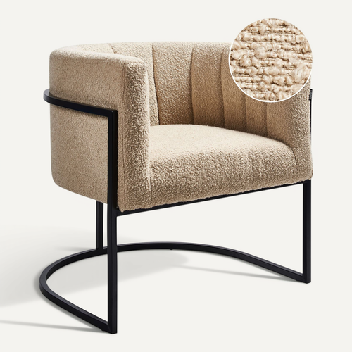Fauteuil Larvik Ii Bouclé Beige