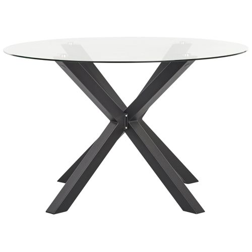 Table De Jardin Moderne 120 Cm – Plateau Verre Gris, Pieds Aluminium, Résistante Aux Intempéries – Pour 4 Personnes - 9