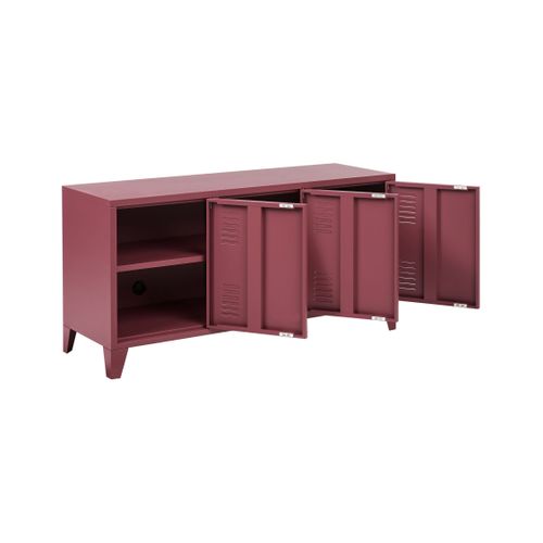 Meuble De Rangement Cardiff Métal Rouge Foncé