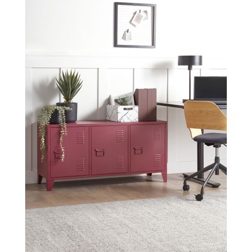Meuble De Rangement Cardiff Métal Rouge Foncé