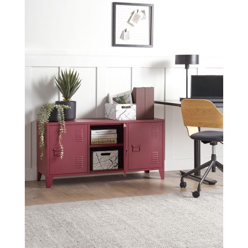 Meuble De Rangement Cardiff Métal Rouge Foncé