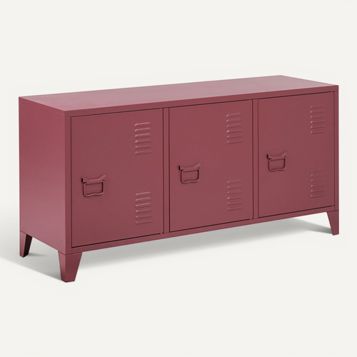 Meuble De Rangement Cardiff Métal Rouge Foncé