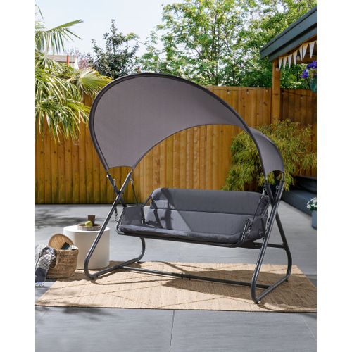 Balancelle De Jardin Solagna Métal Gris Foncé