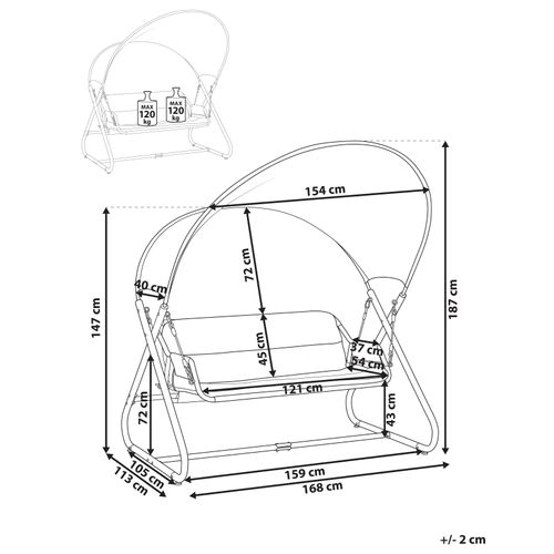 Balancelle De Jardin Solagna Métal Gris Foncé