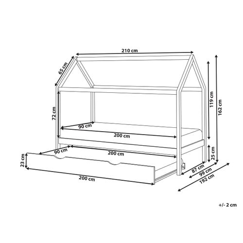 Lit Gigogne Enfant Bois De Pin Crillon 90 X 200 Cm Blanc