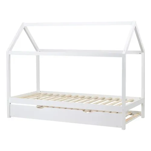 Lit Gigogne Enfant Bois De Pin Crillon 90 X 200 Cm Blanc