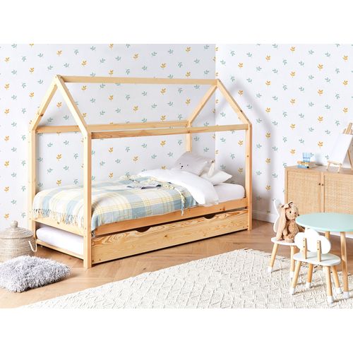 Lit Gigogne Enfant Bois De Pin Crillon 90 X 200 Cm Marron Clair