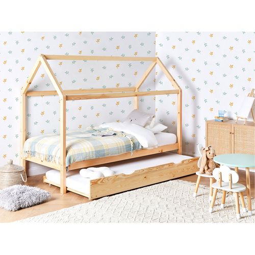 Lit Gigogne Enfant Bois De Pin Crillon 90 X 200 Cm Marron Clair