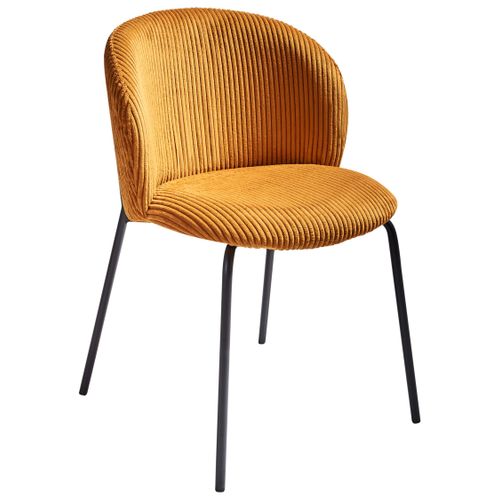 Lot De 2 Chaises De Salle à Manger Miles Velours Côtelé Orange