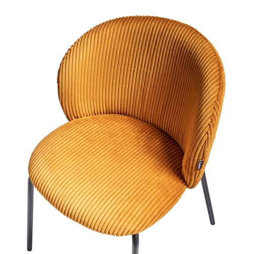 Lot De 2 Chaises De Salle à Manger Miles Velours Côtelé Orange