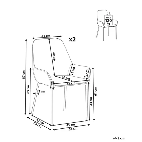 Lot De 2 Chaises De Salle à Manger Loverna Velours Côtelé Blanc Cassé