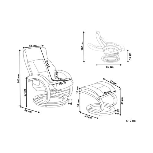 Fauteuil Massant Force simili Noir