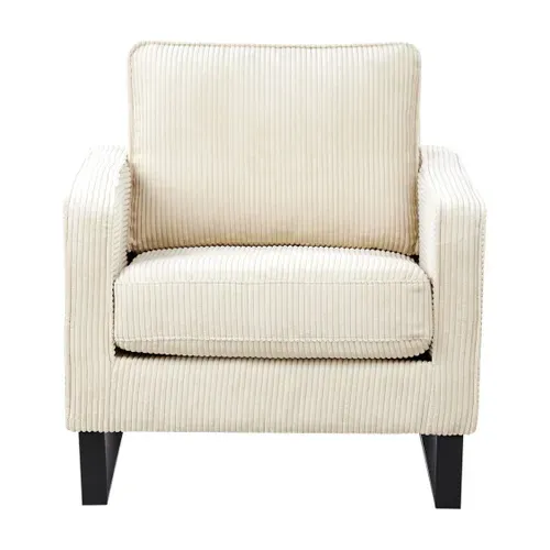 Fauteuil Vind Velours Côtelé Beige Clair