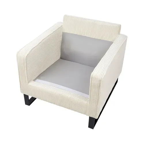 Fauteuil Vind Velours Côtelé Beige Clair