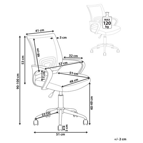 Chaise De Bureau Solid Noir/blanc