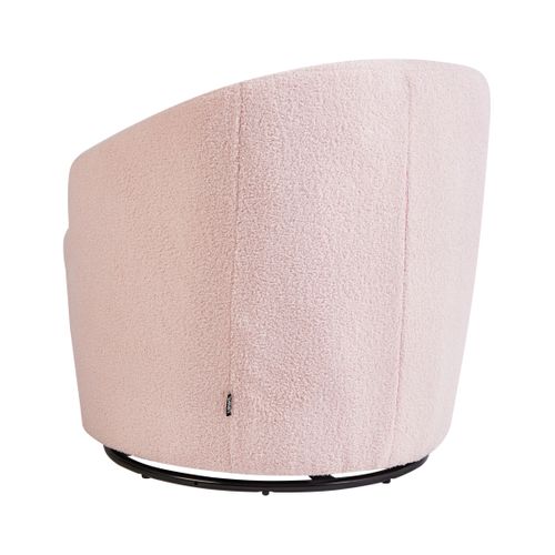 Fauteuil Pivotant Davik Bouclé Rose Pastel