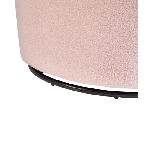 Fauteuil Pivotant Davik Bouclé Rose Pastel