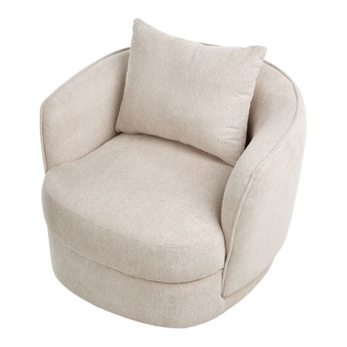 Fauteuil Pivotant Andalen Tissu Beige Clair