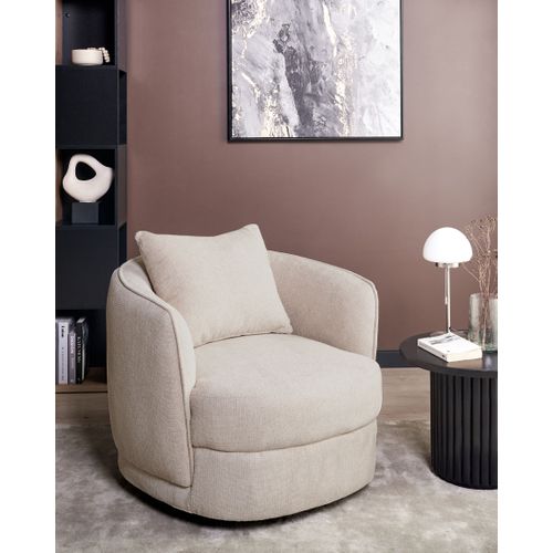 Fauteuil Pivotant Andalen Tissu Beige Clair
