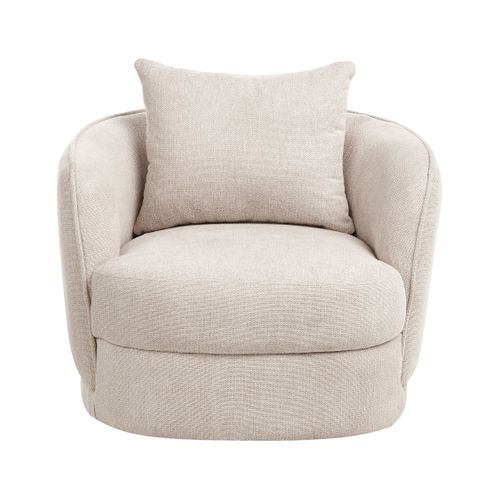 Fauteuil Pivotant Andalen Tissu Beige Clair