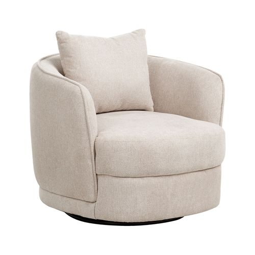 Fauteuil Pivotant Andalen Tissu Beige Clair