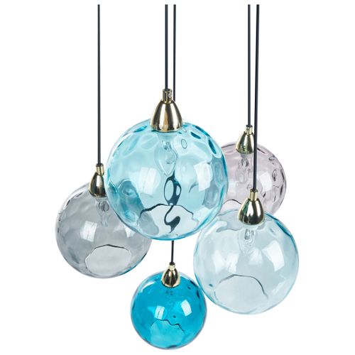 Lampe Suspension Pabellon Verre Bleu