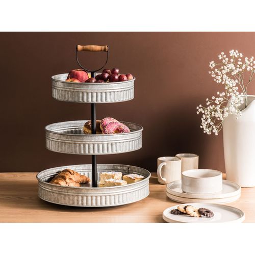 Support à Gâteaux à 3 Niveaux Kouign Argenté