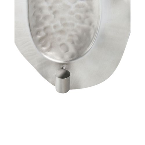 Bougeoir Mural Peniche Métal 60 Cm Argenté
