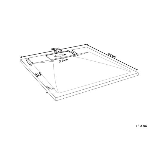 Bac De Douche Azzurro 90 X 90 X 3 Cm Gris