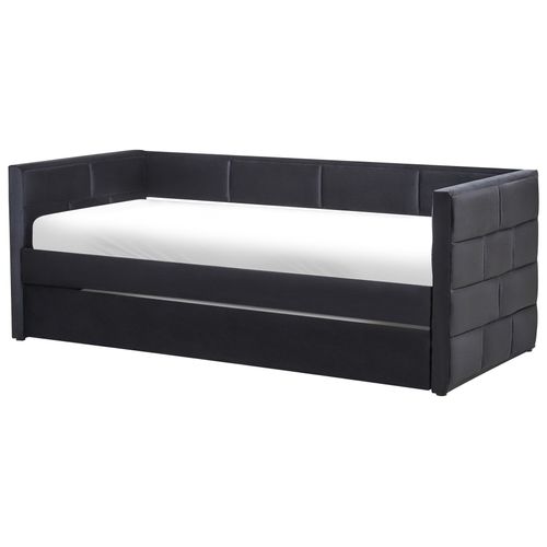 Lit Gigogne Velours Chavonne  Ii 90 X 200 Cm Noir