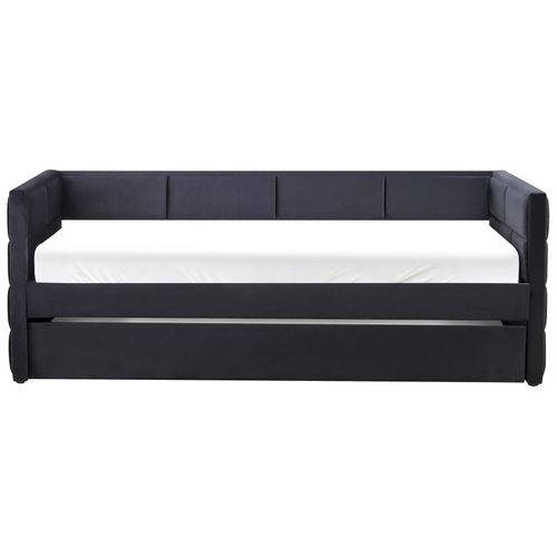 Lit Gigogne Velours Chavonne  Ii 90 X 200 Cm Noir