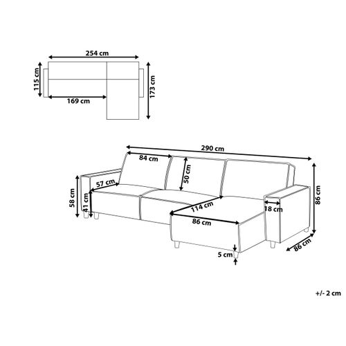 Canapé-lit D'angle 3 Places Romedal Ii Tissu Vert Foncé Côté Gauche