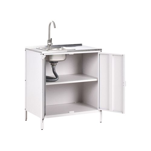 Meuble De Cuisine D'extérieur Avec évier Vilama Blanc