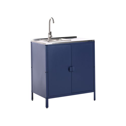 Cuisine D'extérieur 3 Pièces Avec évier Vilama Métal Bleu