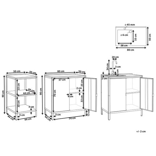 Cuisine D'extérieur 3 Pièces Avec évier Vilama Métal Bleu