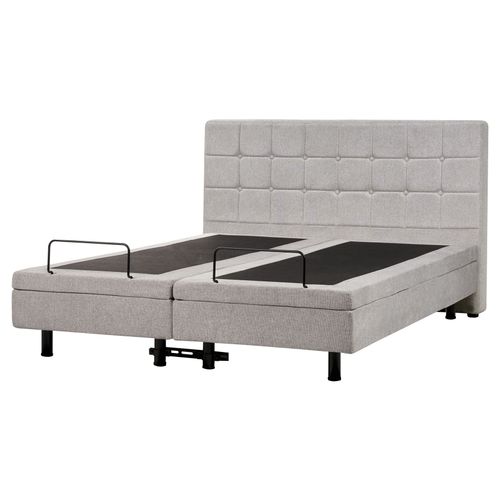 Lit Réglable Tissu Duke 160 X 200 Cm Gris Clair