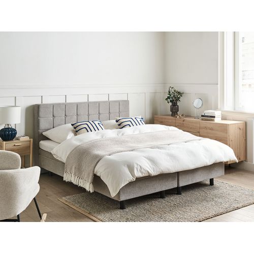 Lit Réglable Tissu Duke 160 X 200 Cm Gris Clair