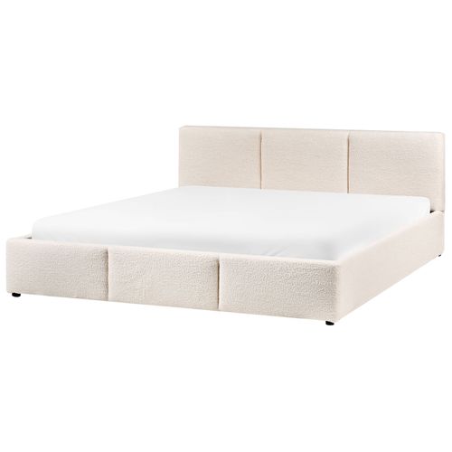 Lit Pouf Bouclé Bousse 180 X 200 Cm Blanc Cassé