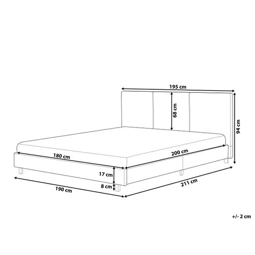 Lit Avec Sommier Bouclé Albi 180 X 200 Cm Blanc Cassé