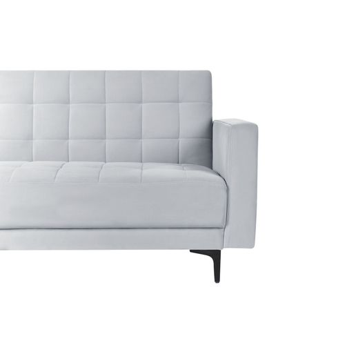 Canapé-lit D'angle Modulable 4 Places Aberdeen Velours Gris Clair Côté Droit