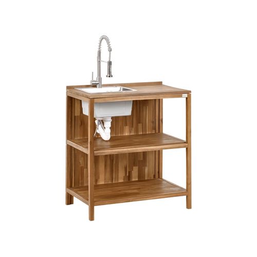 Cuisine D'extérieur 3 Pièces Avec évier Venosa Acacia Marron/argenté