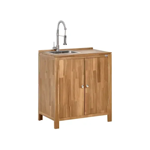 Cuisine D'extérieur 3 Pièces Avec évier Venosa Acacia Marron/argenté